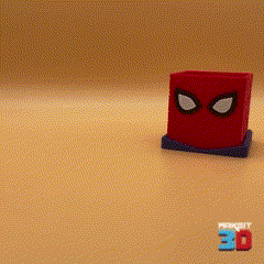 Spiderman-Square-Video.gif 3D file Spiderman Head With Tray | Makeit3D Planter/Pencil Holder・Design to download and 3D print