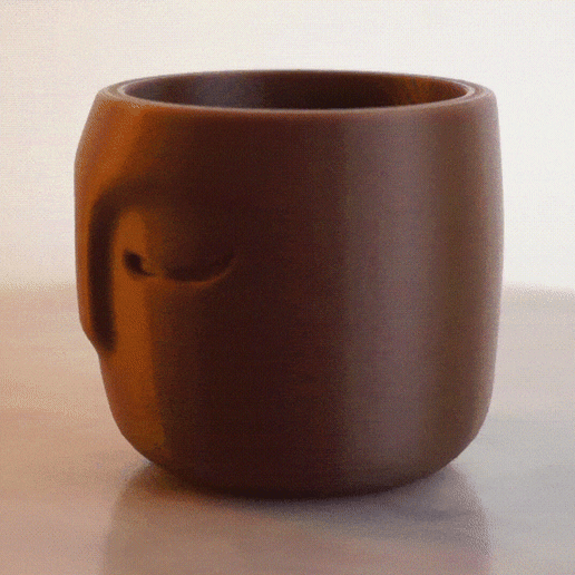 Sleepy Pen Holder / Planter - 3D model önizlemesi