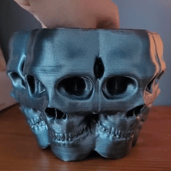 3D-Print-STL-Skulls-Vase.gif Fichier STL Vase à crânes・Modèle à télécharger et à imprimer en 3D