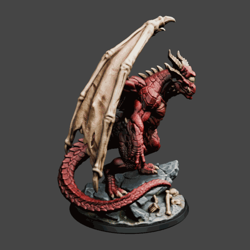 Red Cyclops Dragon Miniature