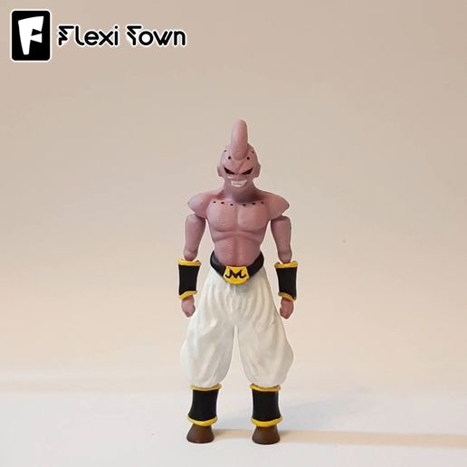 Flexi-Town-Kid-Buu,-G3.mp4 Flexi Kid Buu, figurine articulée, 3mf inclus