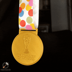 FIFA-WORLD-CUP-Qatar-2022-Medal-Prop-Frikarte3D.gif Fichier STL Médaille de la Coupe du Monde de la FIFA, Qatar 2022 🥇⚽⚽.・Design pour imprimante 3D à télécharger