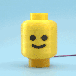 lego-head-thumb.gif STL-Datei Brick Head Lamp with Audio kostenlos・3D-druckbare Vorlage zum herunterladen, Adafruit