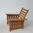 MORRIS-CHAIR-Dollhouse-Miniature.gif Reclining Morris Chair Dollhouse Miniature | Gustave Stickley Morris Chair 3D Miniature | Miniature Mission Chair | Miniature Chair for Dollhouse