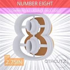 Number_Eight~2.75in.gif Number Eight Cookie Cutter 2.75in / 7cm