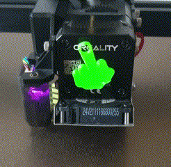 Giving-the-Bird.gif STL file Push on Creality Sprite Extruder Indicator CR10 Smart Pro Ender 3 S1・Model to download and 3D print, 3DPFactory