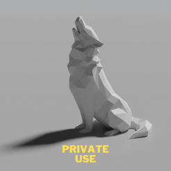 Private-Use-wolf.gif Fichier STL Décoration Low Poly Loup Hurlant (Sans Supports) (Impression Facile) (Usage Privé)・Objet imprimable en 3D à télécharger