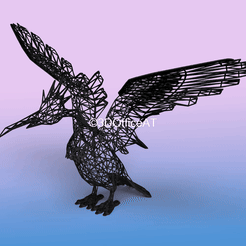 022.gif Fichier STL #022 Fearow Pokemon Wiremon Figure・Plan pour impression 3D à télécharger