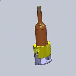 wine-bottle-bracket-sample-01.gif Free STL file Wine Bottle bracket design plan 1 based on the “push to release” mechanism-CPRTY02L39・3D printer model to download