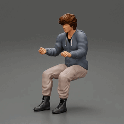 ezgif.com-gif-maker-10.gif 3D file Man sitting on driver seat in car・3D printing model to download