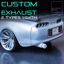 CUSTOM EXHAUST a ol 3D file CUSTOM EXHAUST FOR DIECAST AND MODELKITS 1-24th・3D printing template to download, BlackBox