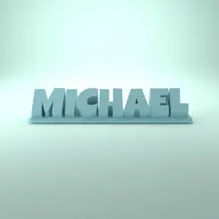 Michael_Playful.gif STL file Michael 3D Nametag - 5 Fonts・3D printer model to download