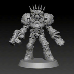 turntable-1.gif STL file Chaos Annihilator - Chaos space marine in terminator armour- PRESUPPORTED・3D print design to download