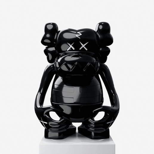 KAWS ×MEDICOM TOY×BOUNTY HUNTER Skull Kun Figure Black and