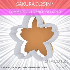 Sakura_3.25in.gif STL file Sakura Cookie Cutter 3.25in / 8.3cm・3D printer model to download
