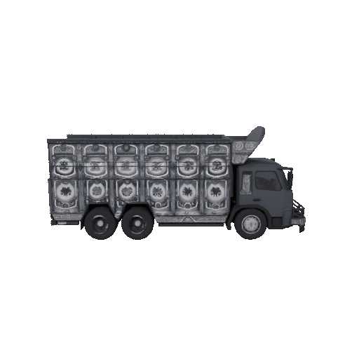 Low Poly Cargo Truck Stylized Geometric Transport Vehicle 3D Model