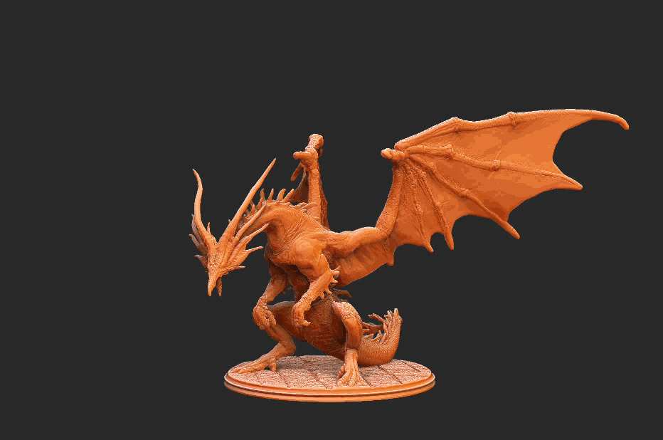 Kalameet.gif Fichier STL Kalameet le dragon noir Dark Souls Miniature STL・Design imprimable en 3D à télécharger, TheSTLSmith