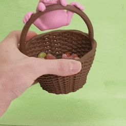 ezgif.com-optimize.gif Archivo STL gratis Dispensador de caramelos conejito de Pascua con caca・Plan de la impresora 3D para descargar