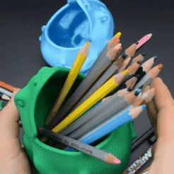 2.gif Fichier STL Porte-crayon grenouille・Idée pour impression 3D à télécharger