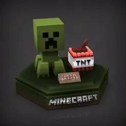 ezgif.com-gif-maker.gif #1 Minecraft Green Creeper Desk toy (Decor.)