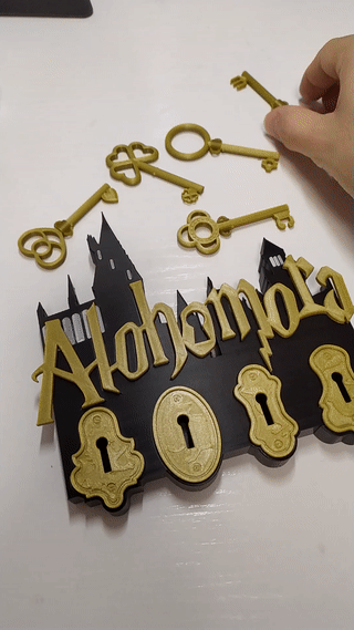 este.gif STL file Harry Potter wall key holder Alohomora・3D printable model to download, SusoStar28