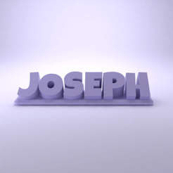 Joseph_Playful.gif STL file Joseph 3D Nametag - 5 Fonts・3D printer design to download