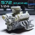 0.gif 3D file 572 ENGINE 1-24th for modelkits and diecast・3D printer model to download