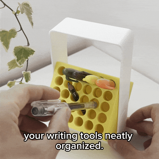 Rotating 2-Piece Desk Pen Holder and Organizer – Elegant 3D Printable STL Files 3D model