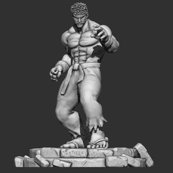 ryu-turntable.gif STL file RYU - Street Fighter 6 inspired (training day)・3D printing template to download, superandomigs
