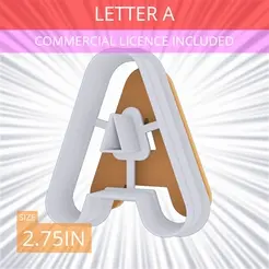 Letter_A~2.75in.gif Letter A Cookie Cutter 2.75in / 7cm