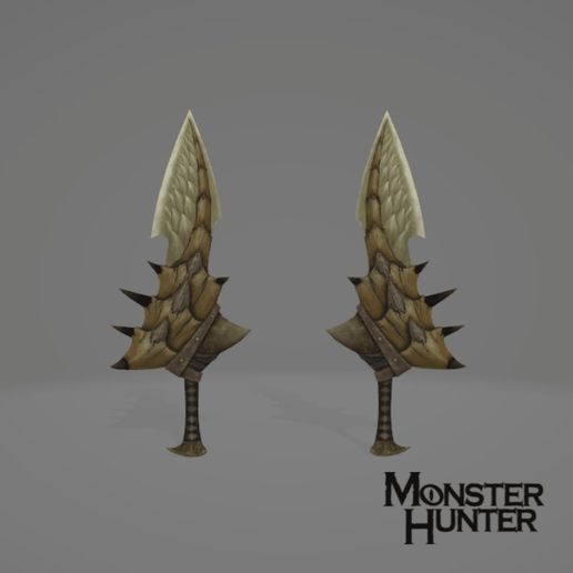 STL file MONSTER HUNTER GOLD RATHIAN DUAL BLADES 👹 (OBJ)・3D print ...