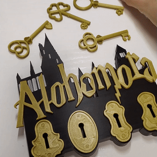este.gif STL file Harry Potter wall key holder Alohomora・3D printable model to download, SusoStar28