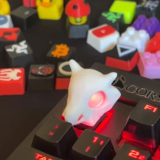 IMG_5862.mp4 Cubone Keycap – Pokémon Inspired – STL File for Mechanical Keyboards (FDM Ready)
