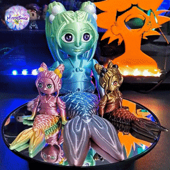 ezgif.com-gif-maker-7.gif 3D file Mermaid - Namiko - Articulated・Template to download and 3D print