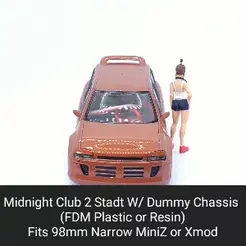 Stadt.gif STL file Midnight Club 2 Stadt Body Shell with Dummy Chassis (Xmod and MiniZ)・Model to download and 3D print