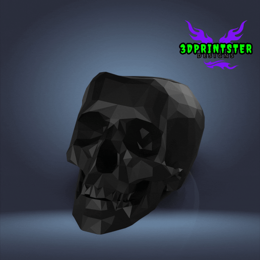 Low Poly Skull Bowl 3D model