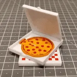 01.gif Файл STL Пицца в масштабе 1/10 + коробка для пиццы для 1/10 Action Figures・Модель для загрузки и 3D печати