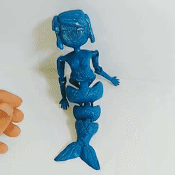 GIF-210423_124849.gif STL file Cute Mermaid Flexi・Model to download and 3D print