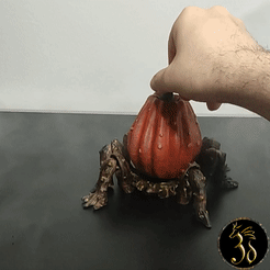 CreepPump.gif 3D file Creepy Pumpkin, Articulated, flexy creature, print-in-place・3D print design to download