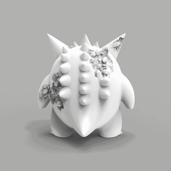 ezgif.com-gif-maker-2.gif GENGAR daniel arsham style sculpture - with crystals and minerals