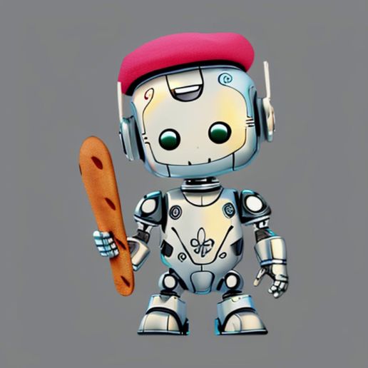 🤖 RoboBaguette – French Bot Figurine・Free STL File for 3D printing・Cults
