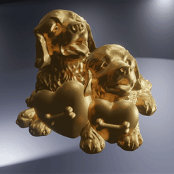 chien-valentin-giff.gif Download STL file Valentine dog • 3D print model, motek