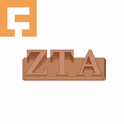 Zeta_Tau_Alpha.gif Télécharger fichier STL Zeta Tau Alpha Sorority ( ΖΤΑ ) Nametag 3D • Design imprimable en 3D, Corlu3d