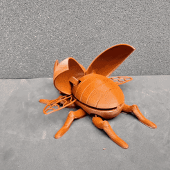 Video.Guru_2021-1627569715644.gif STL file Flexi Print flying scarab flying rhino beetle・3D printer design to download