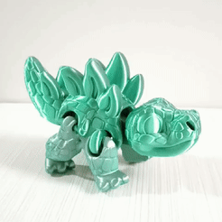 estegosaurio.gif Archivo STL Stegosaurus Flexi Dinosaur・Modelo para descargar y imprimir en 3D