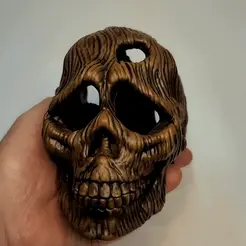 20220512_020609.gif Free STL file Wooden skull mushroom planter・3D printable design to download
