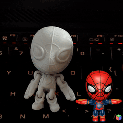 ezgif.com-gif-maker.gif STL file SPIDER-MAN TOY PLUS KEYRING・3D printing idea to download