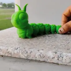 Catter_01.gif STL file caterpillar cute・3D print design to download