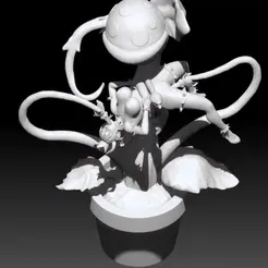 ezgif-2-1d964d7877.gif STL file Bowsette and Piranha tentacle flowerpot・3D printing idea to download