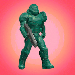 2.gif Download 3MF file Doom Slayer 2016 Articulated Print-in-Place • 3D printable template, lacalavera
